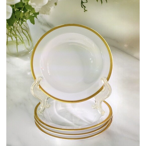 VTG Noritake Patricia 4982 Gold Rim Fruit Dessert / Sauce Bowl set of 4 -Retired - Picture 1 of 9